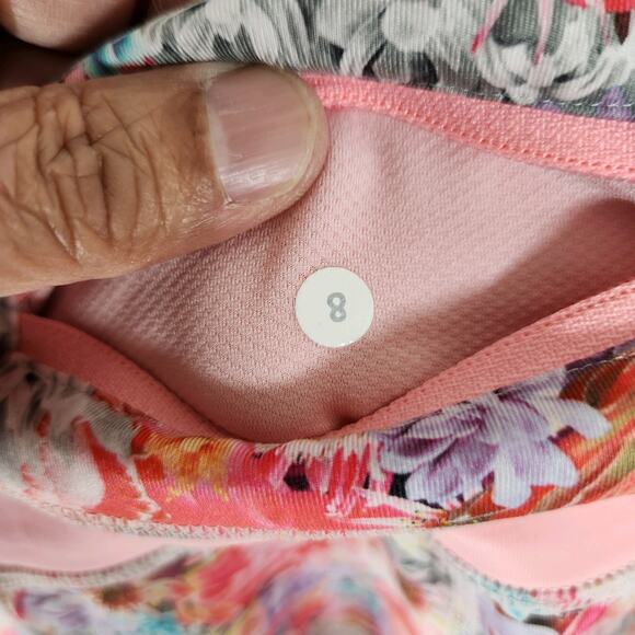 Lululemon Run Inspire Crop II Luxtreme Womens 8 Flowabunga Multi Bleached Coral - Picture 6 of 6